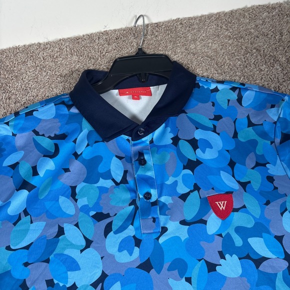 Redvanly Other - Redvanly Mens XL Blue Abstract Floral Golf Polo Shirt Short Sleeve‎ Stretch